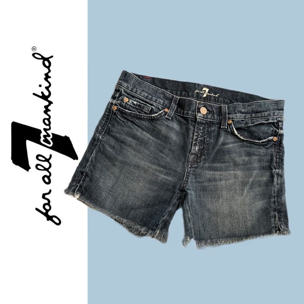 7 For All Mankind Distressed Denim Shorts - Size 26‎